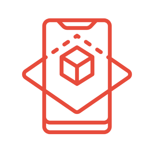 immersive tech icon in red
