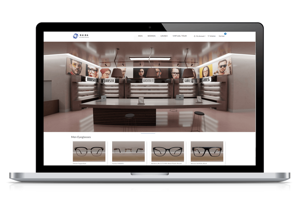 3D-enhanced virtual reality eyeglass store